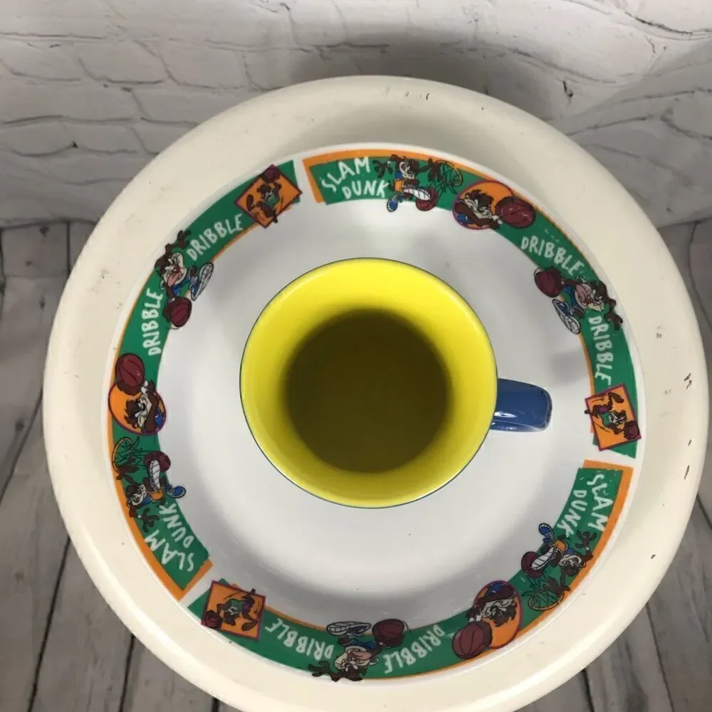The Taz 3D cup and Basketball theme plate EUC